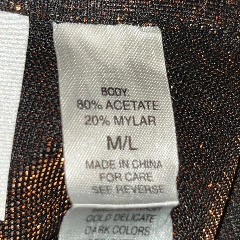 VINTAGE MARILY MONROE by WARNER'S COPPER METALLIC LONG SLIP DRESS SET  NWOT  M/L - Picture 12 of 16